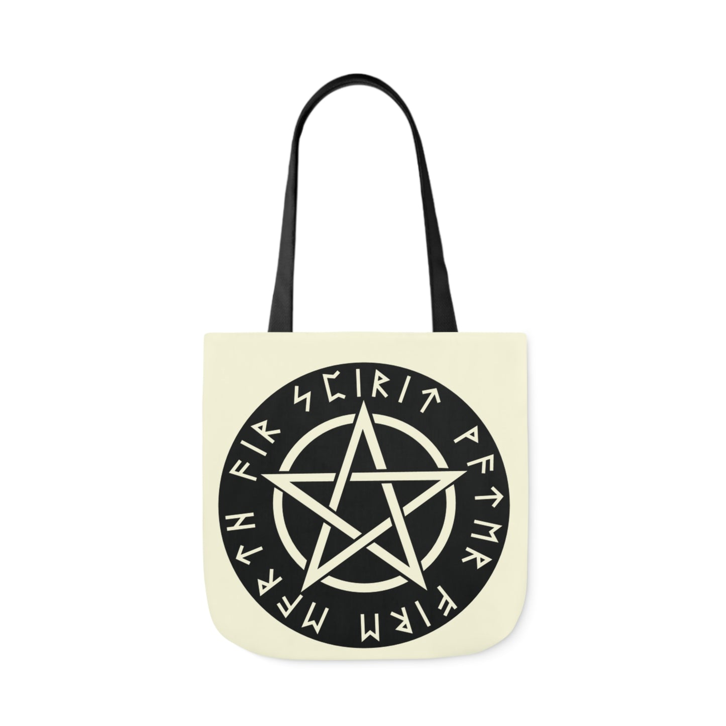 Wiccan Black Runic Pentagram Shoulder Tote Bag