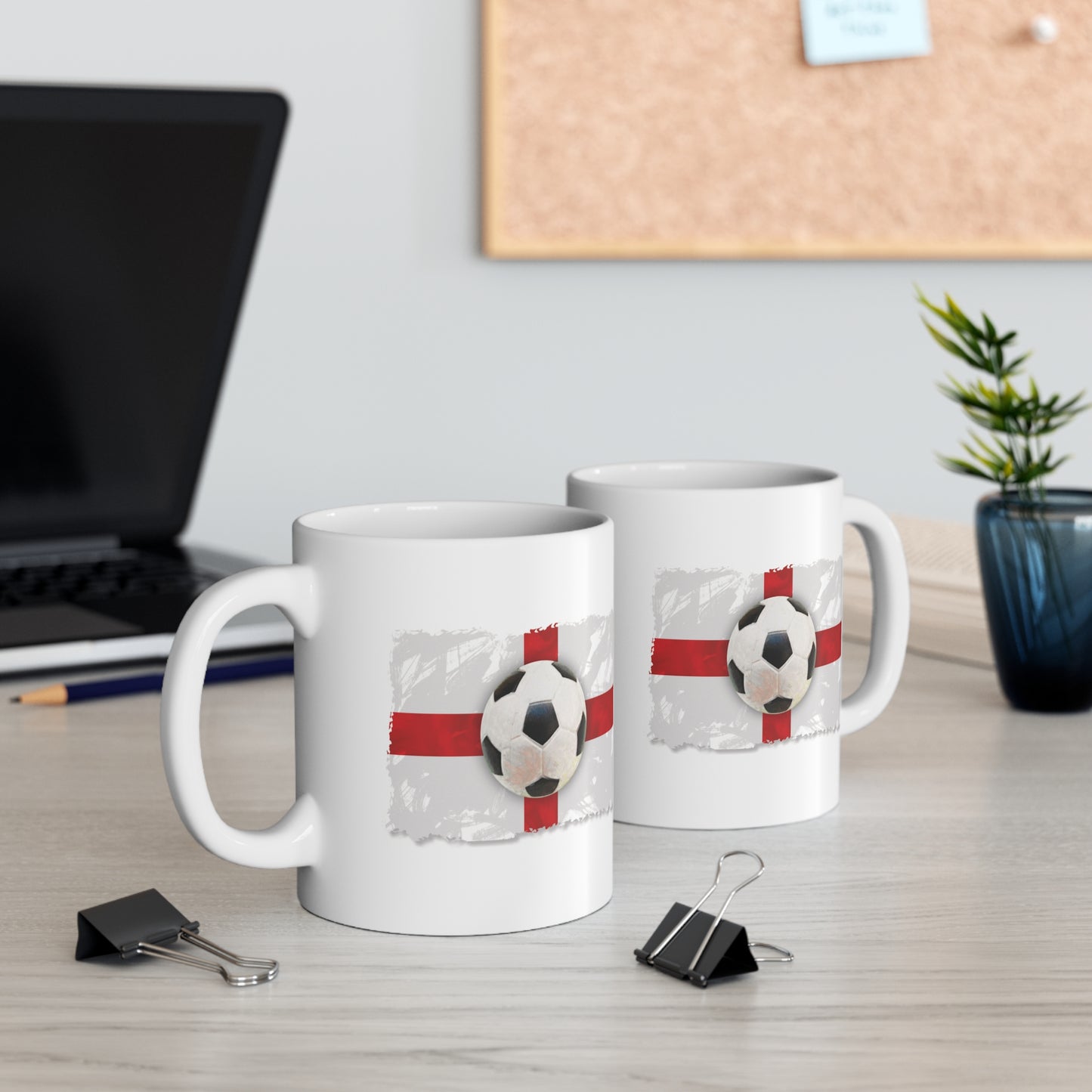 England Flag and Football Coffee Mug