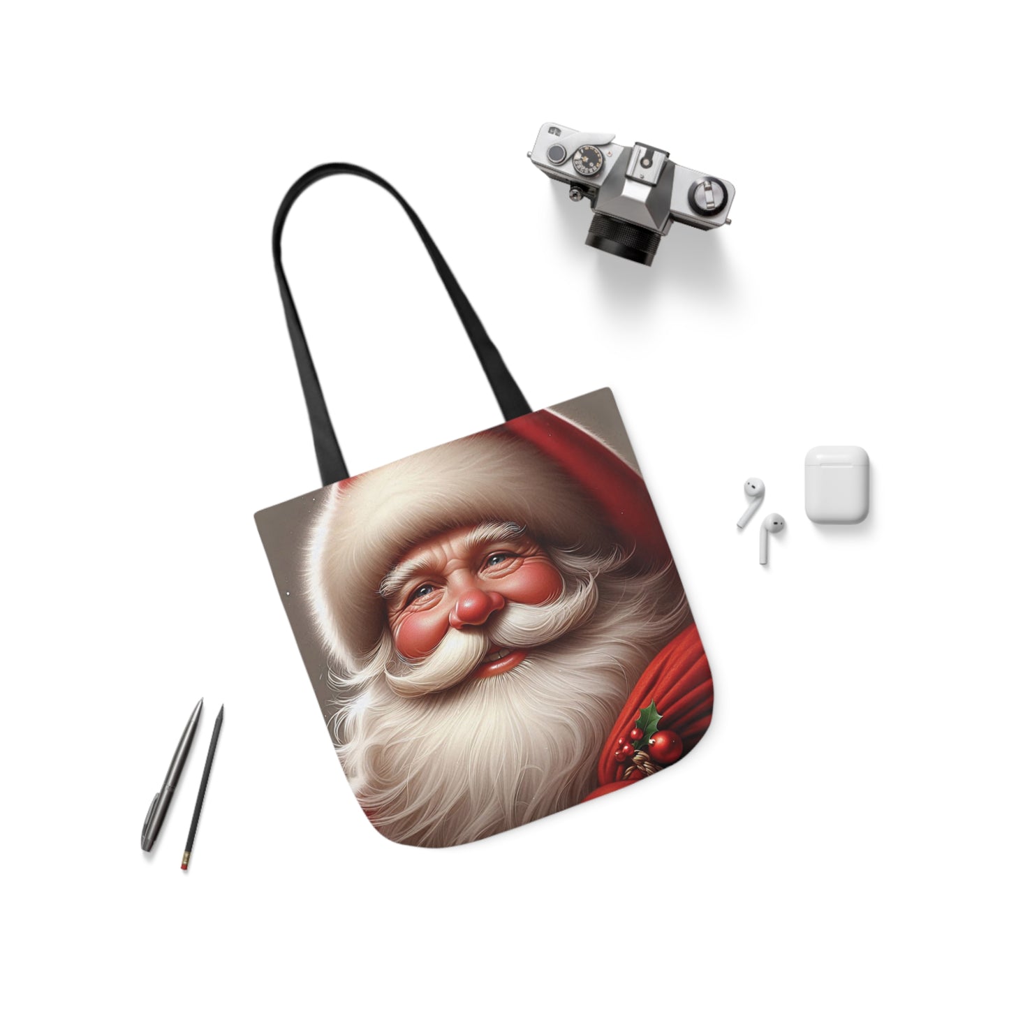 Happy Santa Claus Christmas Shoulder Tote Bag