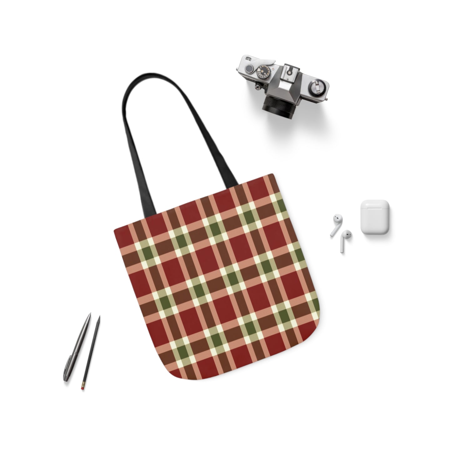 Christmas Red And Green Plaid Tartan Pattern Shoulder Tote Bag