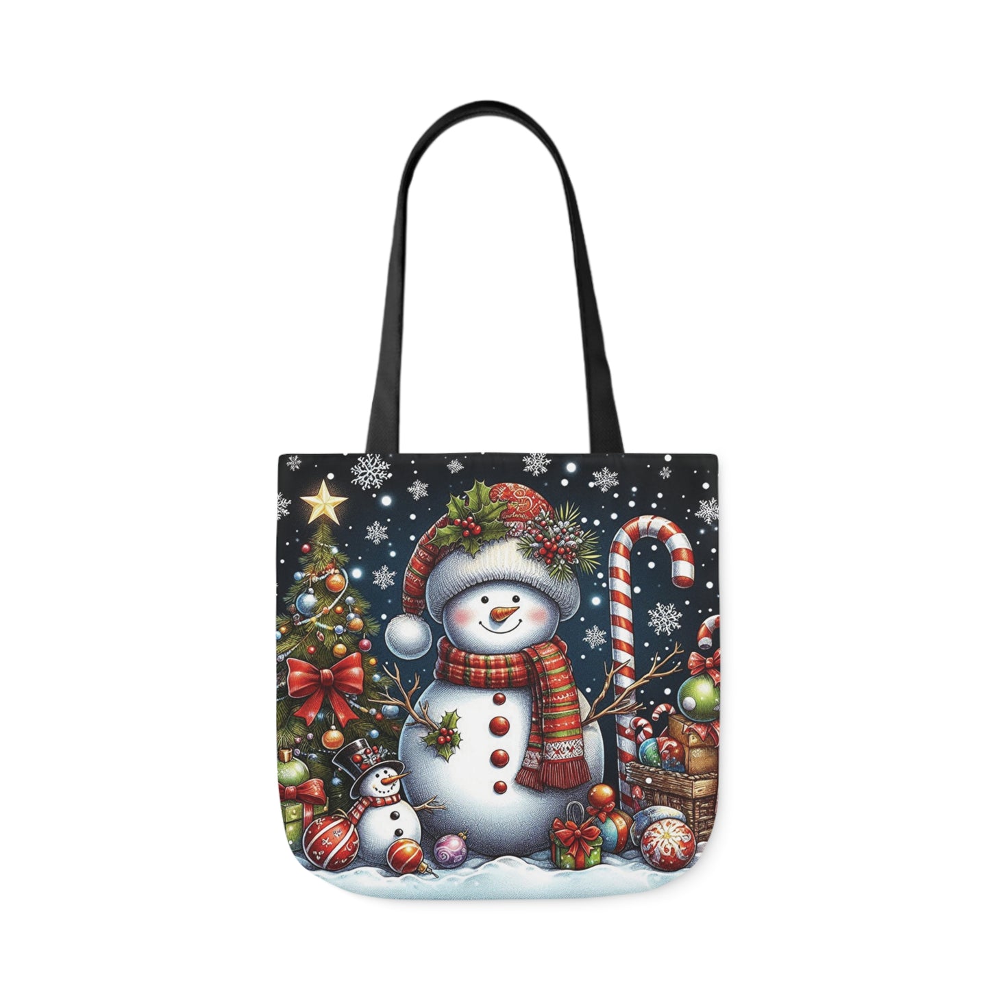 Cute Christmas Snowman Festive Delight Shoulder Tote Bag