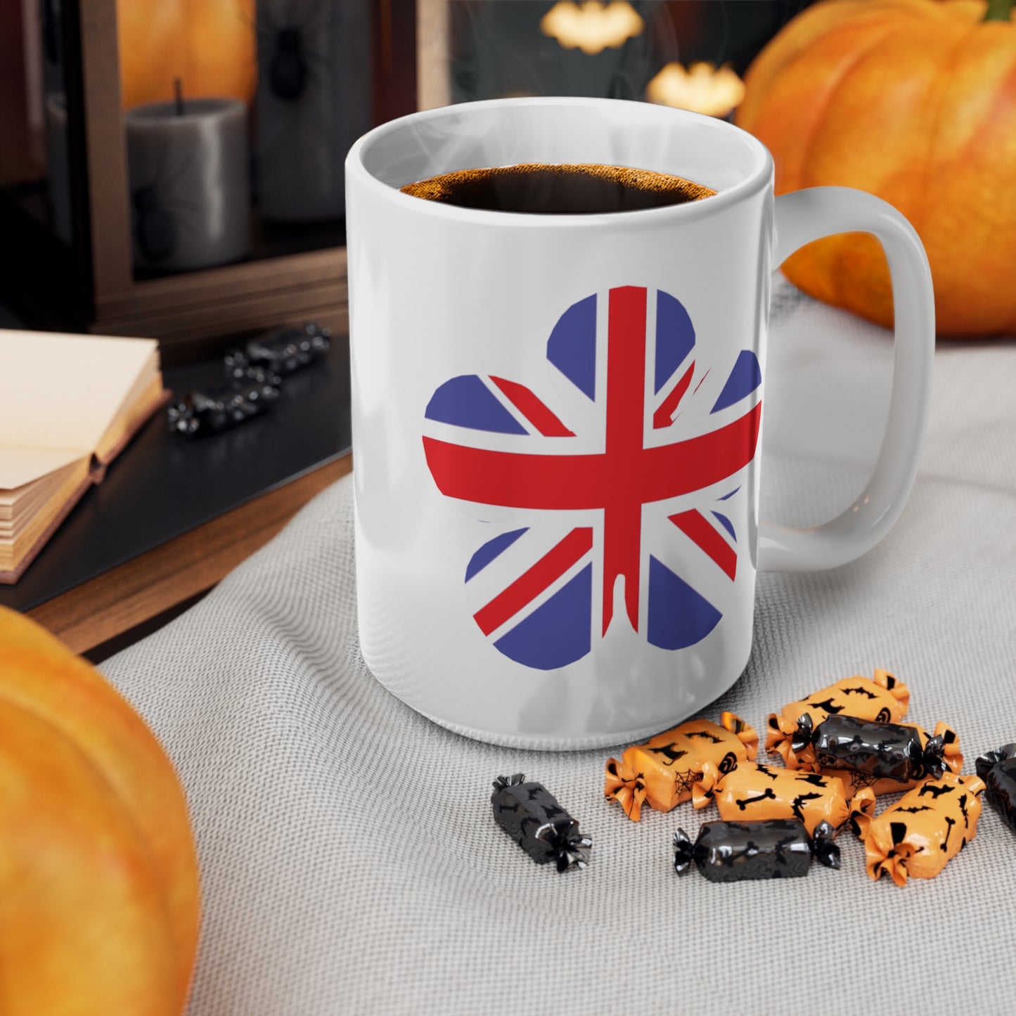 Union Jack Flag Flower Coffee Mug