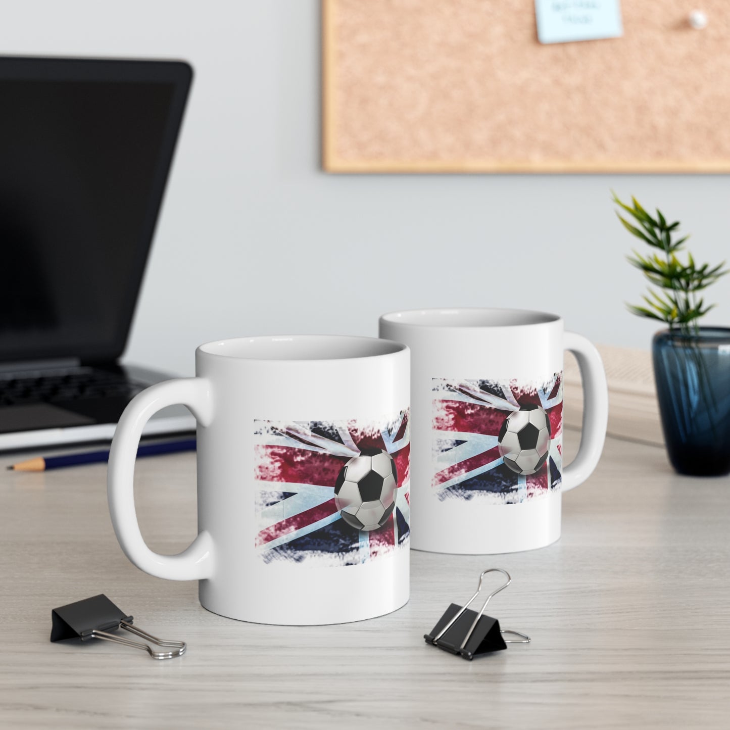English Football Great Britain Union Jack Flag Coffee Mug