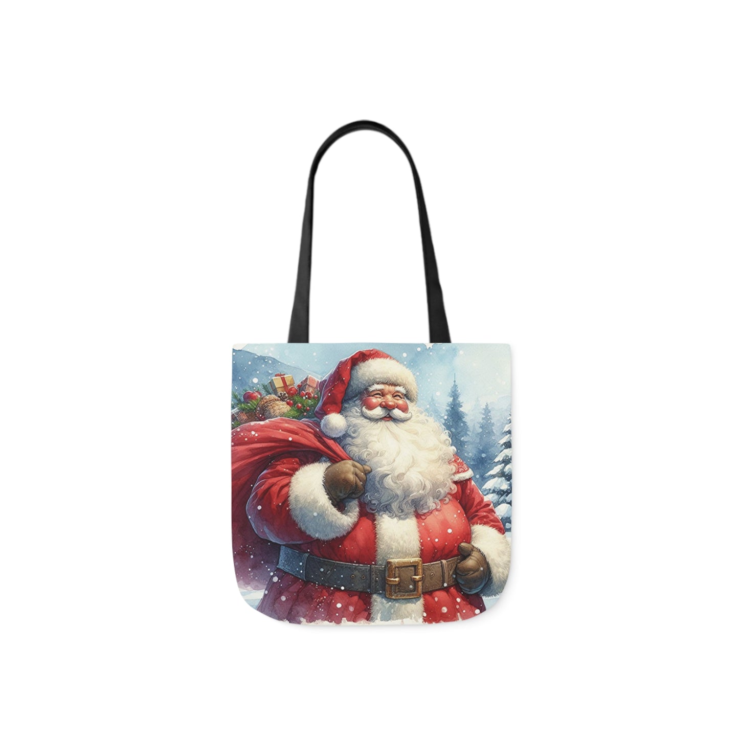 Santa Claus And Sack Of Gifts Watercolour Shoulder Tote Bag