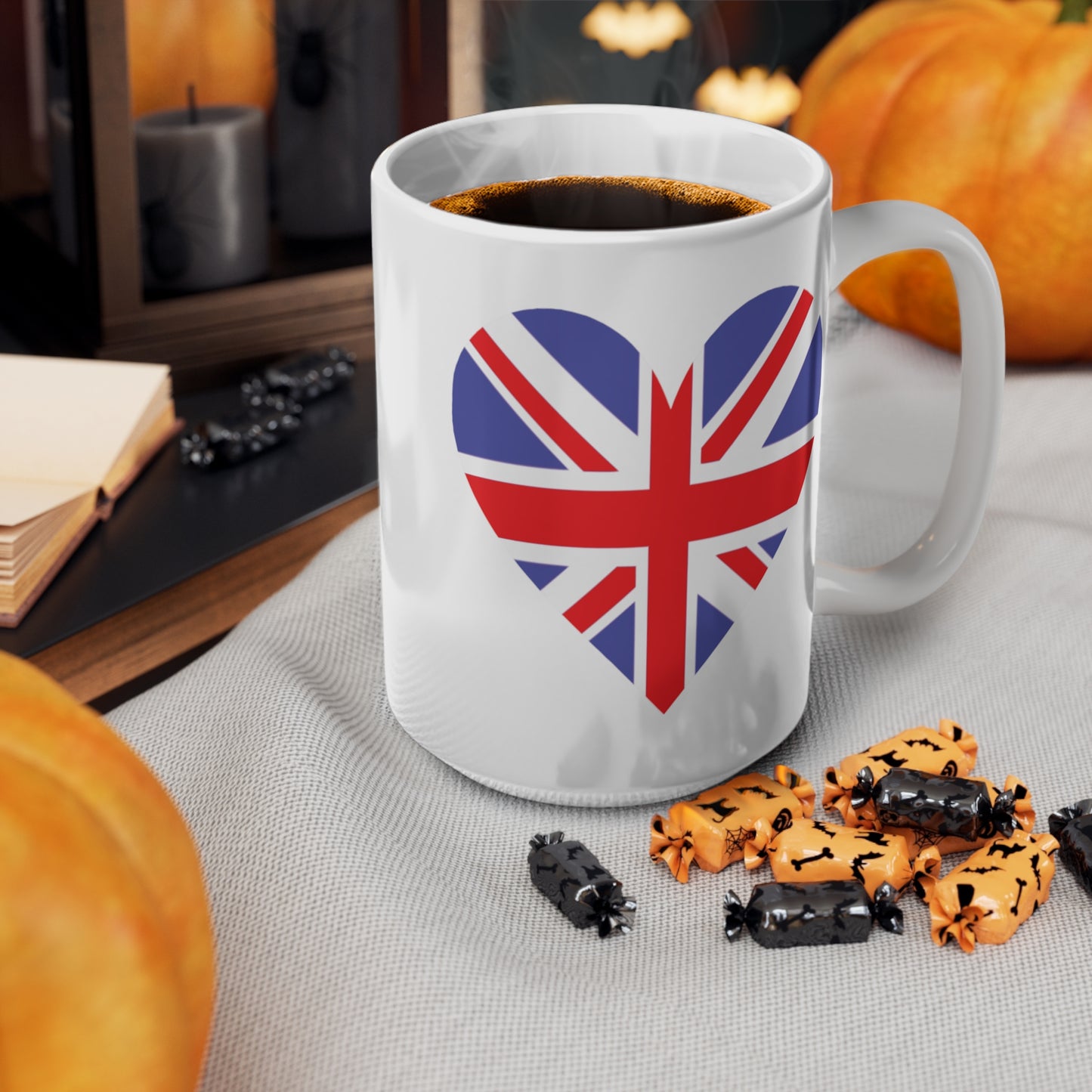 Union Jack Flag Heart Coffee Mug