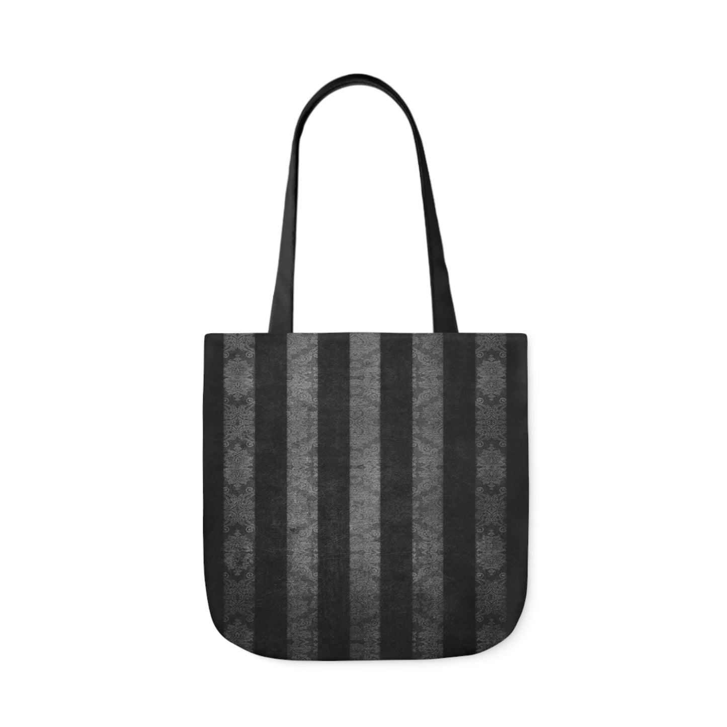 Damask Black And Grey Goth Stripes Distressed Pattern Shoulder Tote Bag