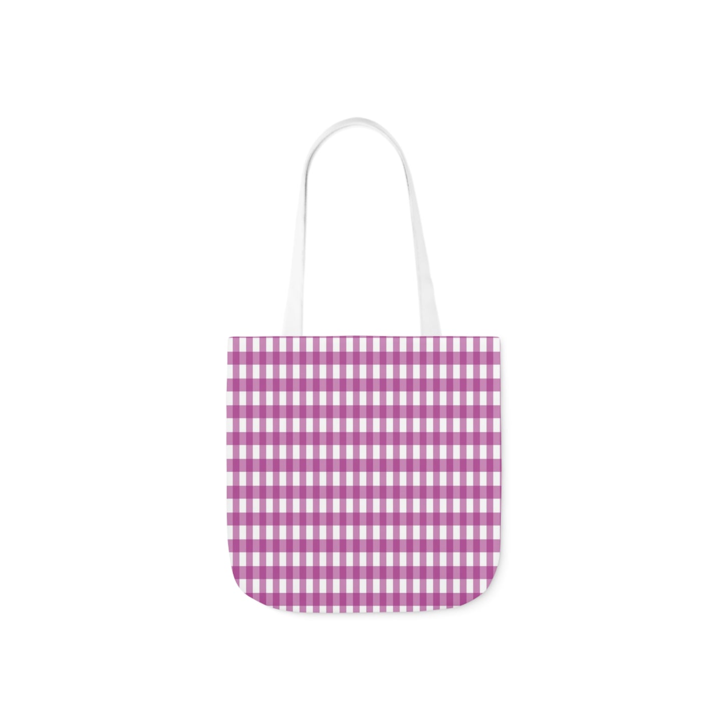 Purple Check Pattern Shoulder Tote Bag