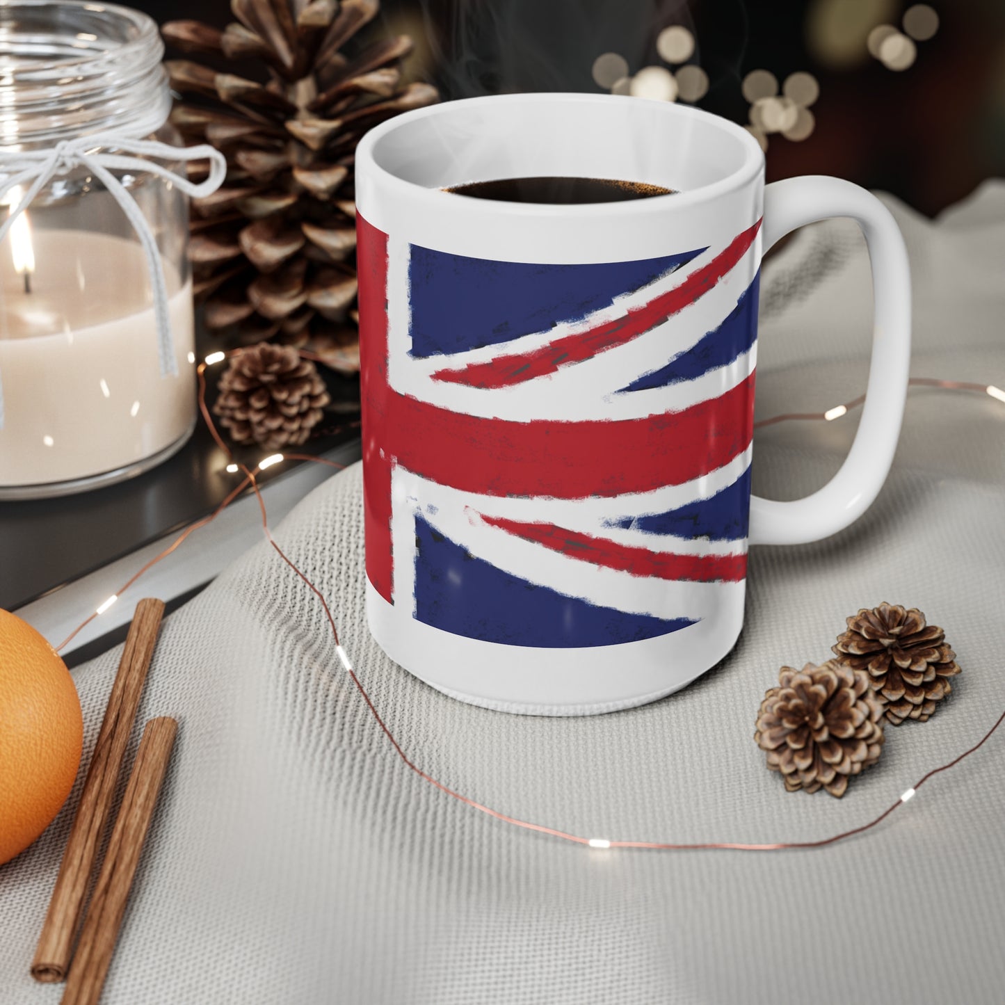 Union Jack Flag Chalk Wrap Around Coffee Mug