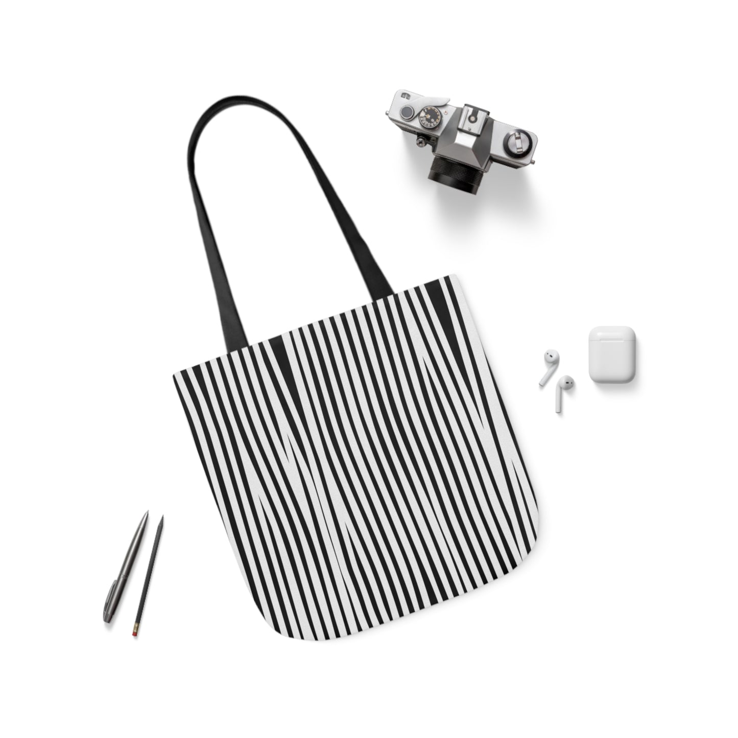 Black And White Animal Stripes Pattern Shoulder Tote Bag