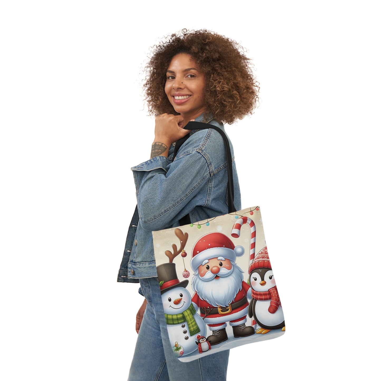 Christmas Santa And Friends Shoulder Tote Bag