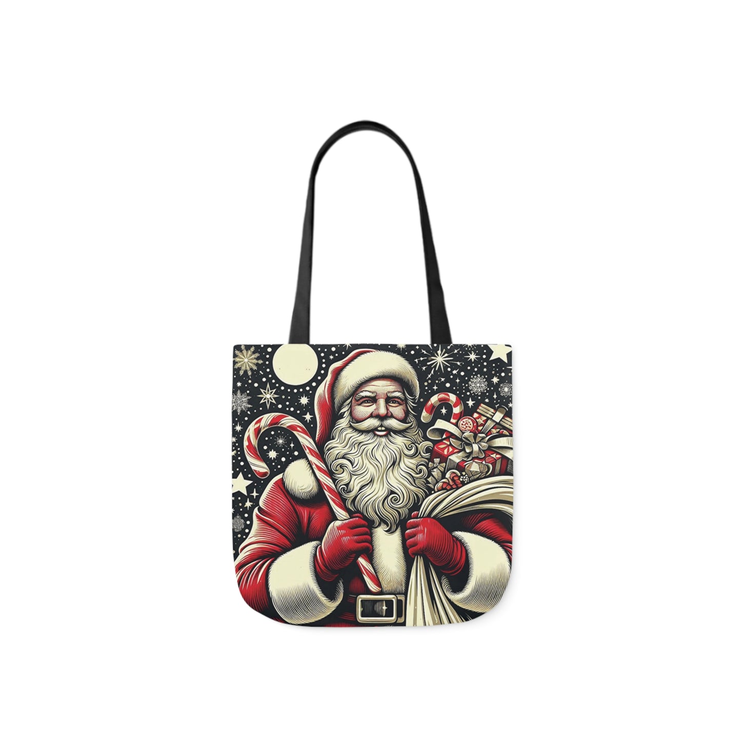 Winters Night Santa Claus Shop Shoulder Tote Bag