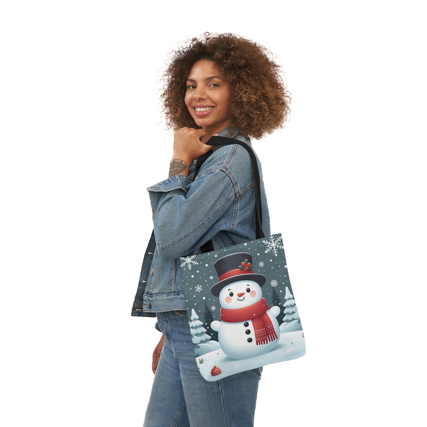 Christmas Snowman Winter Wonderland Shoulder Tote Bag