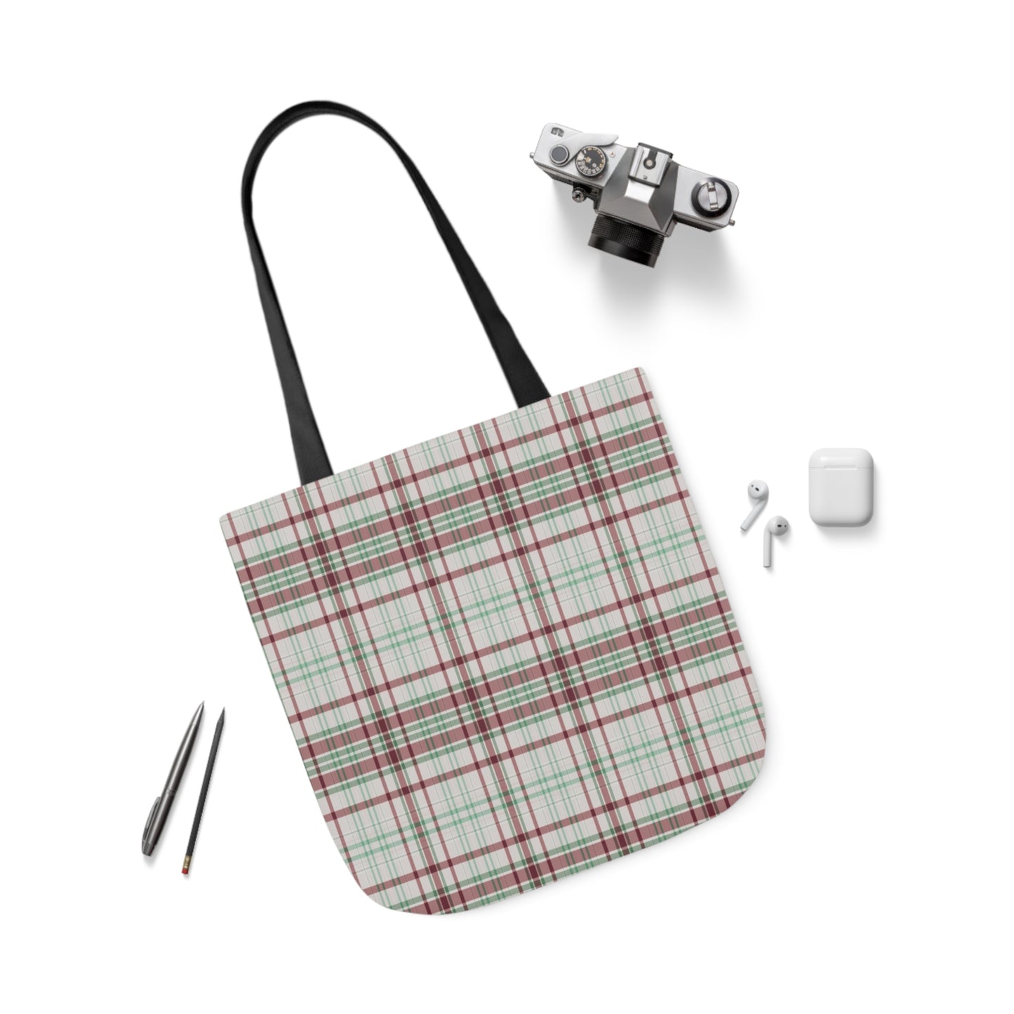 Brown And Green Plaid Tartan Pattern Shoulder Tote Bag