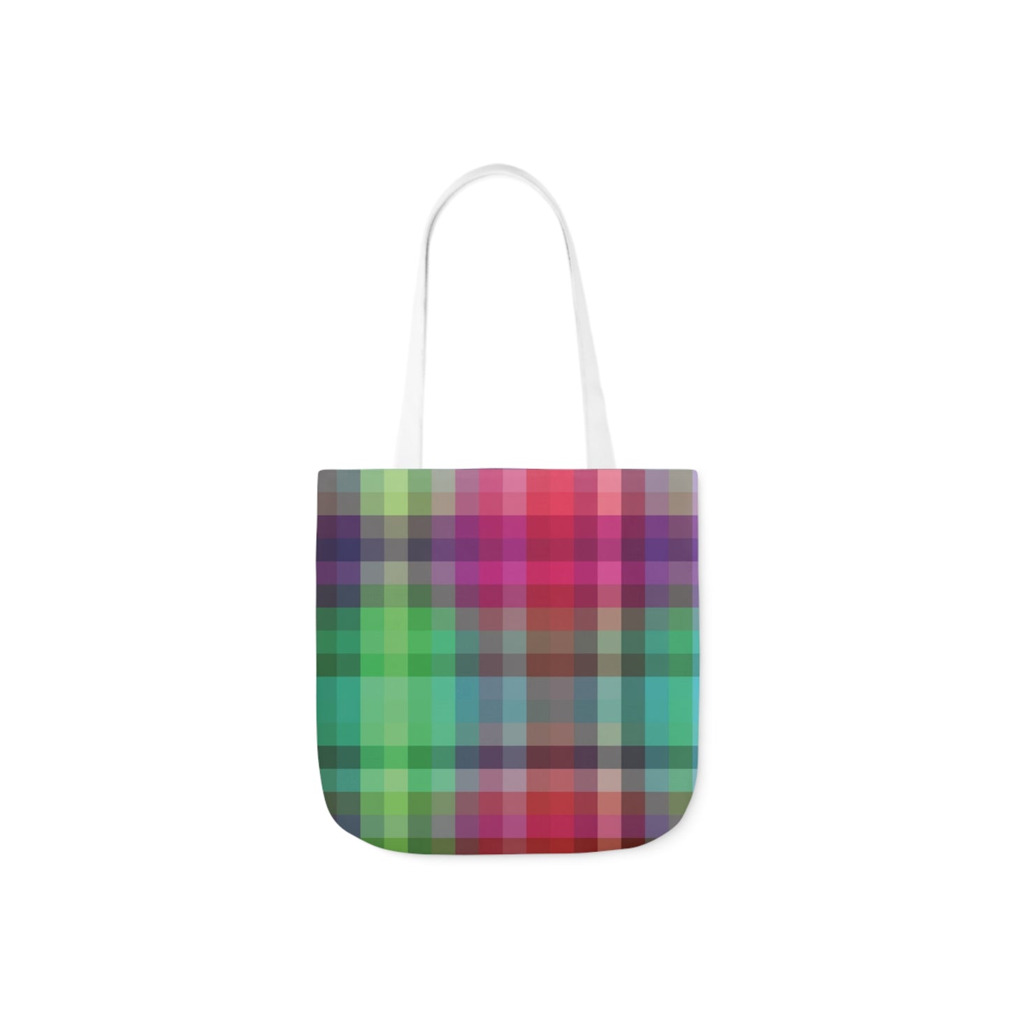 Rainbow Multi Colour Tartan Pattern Shoulder Tote Bag