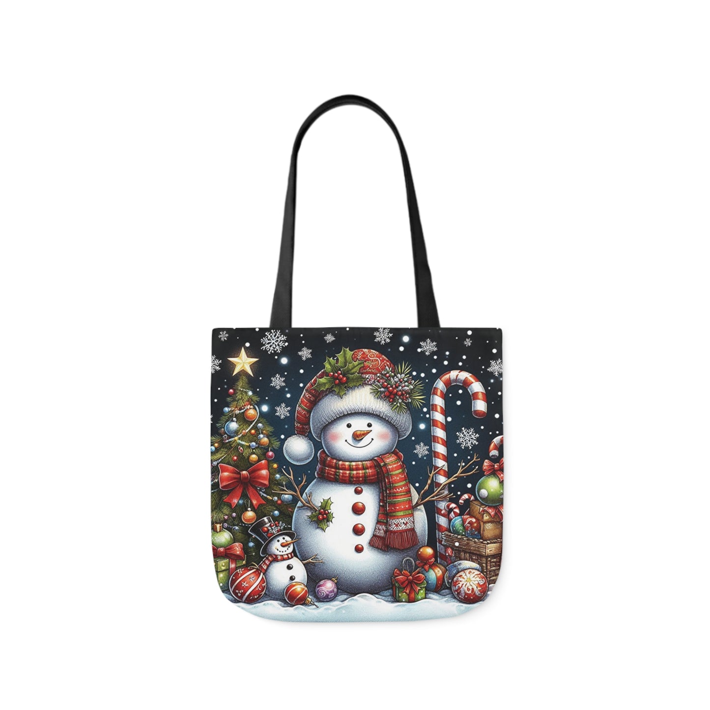 Cute Christmas Snowman Festive Delight Shoulder Tote Bag