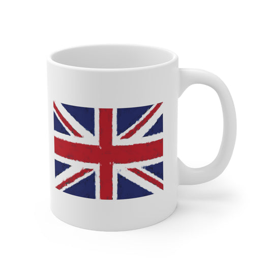 Union Jack Flag Chalk Coffee Mug