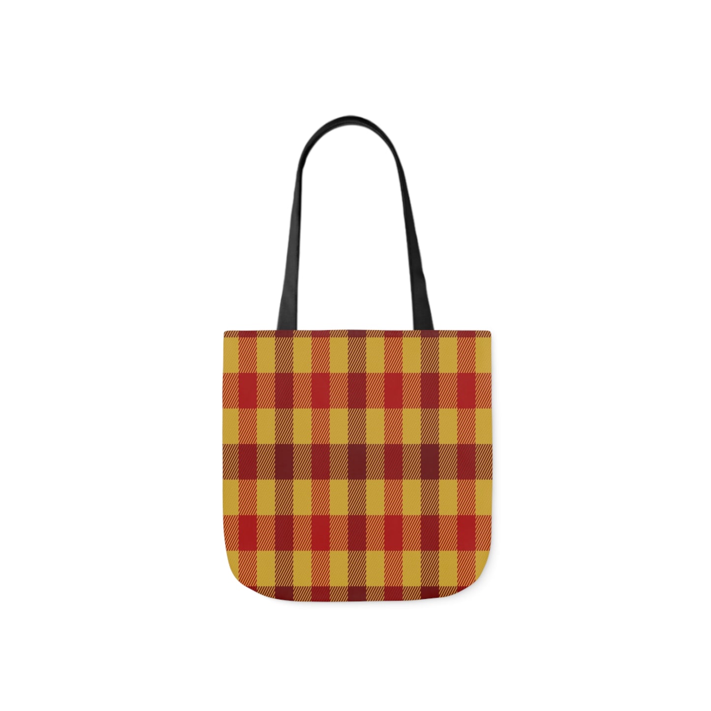 Red And Yellow Tartan Check Shoulder Tote Bag