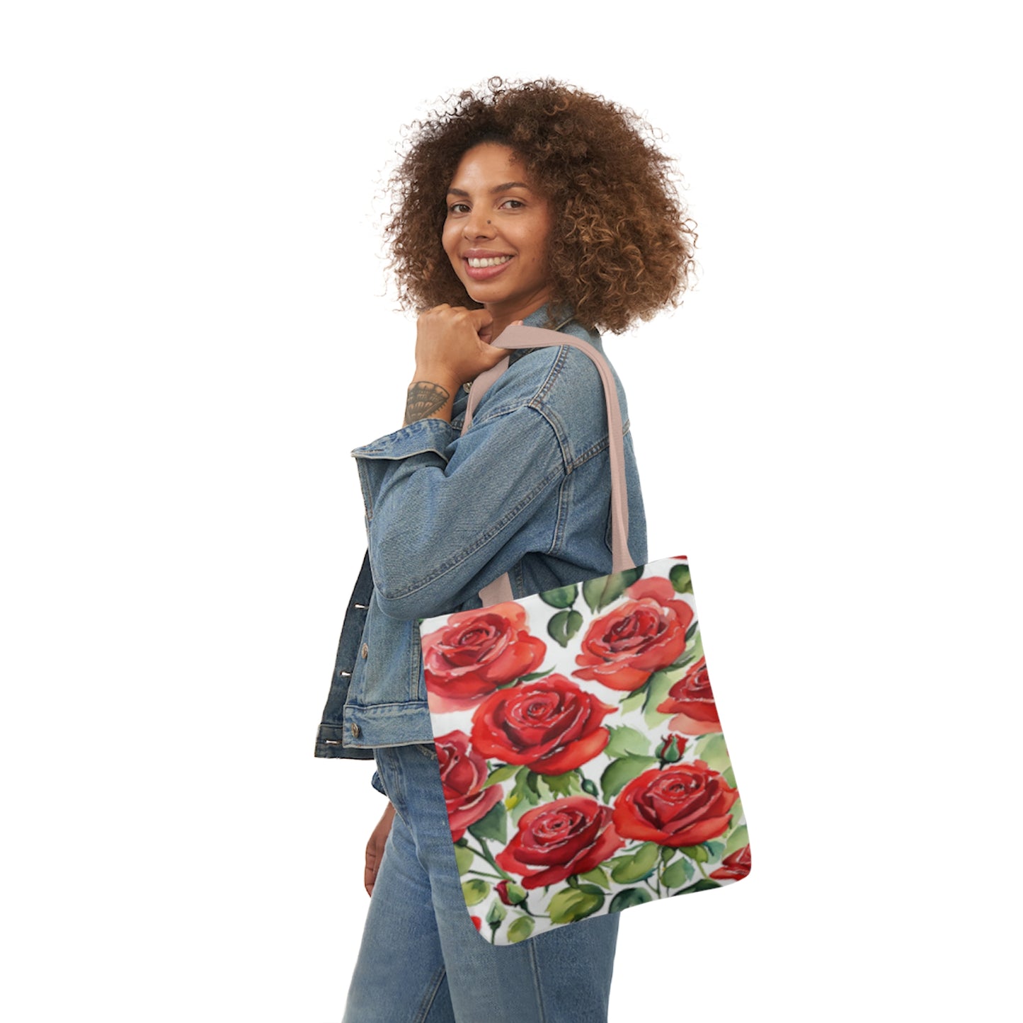 Large Red Roses Shoulder Tote Bag