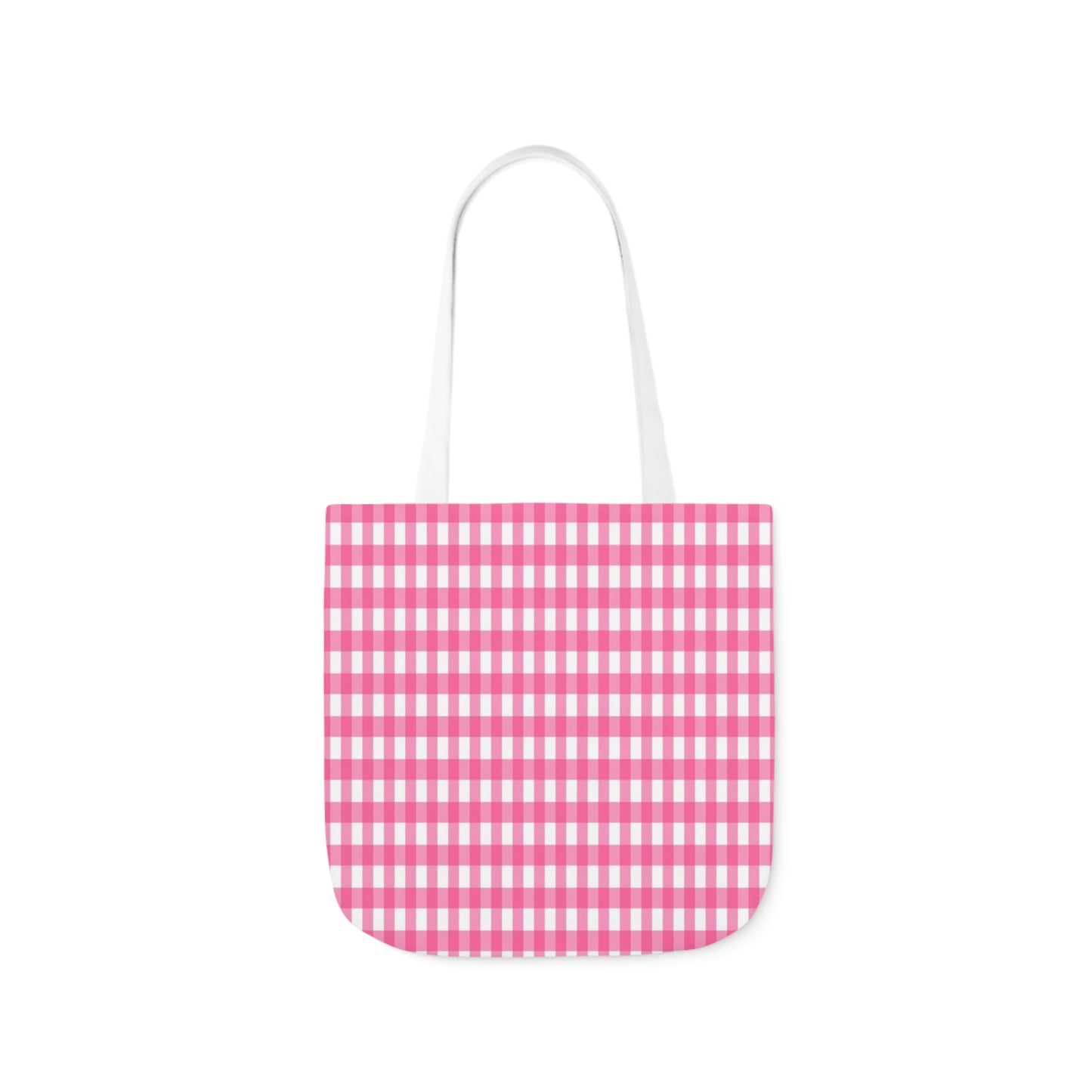 Pink Check Pattern Shoulder Tote Bag