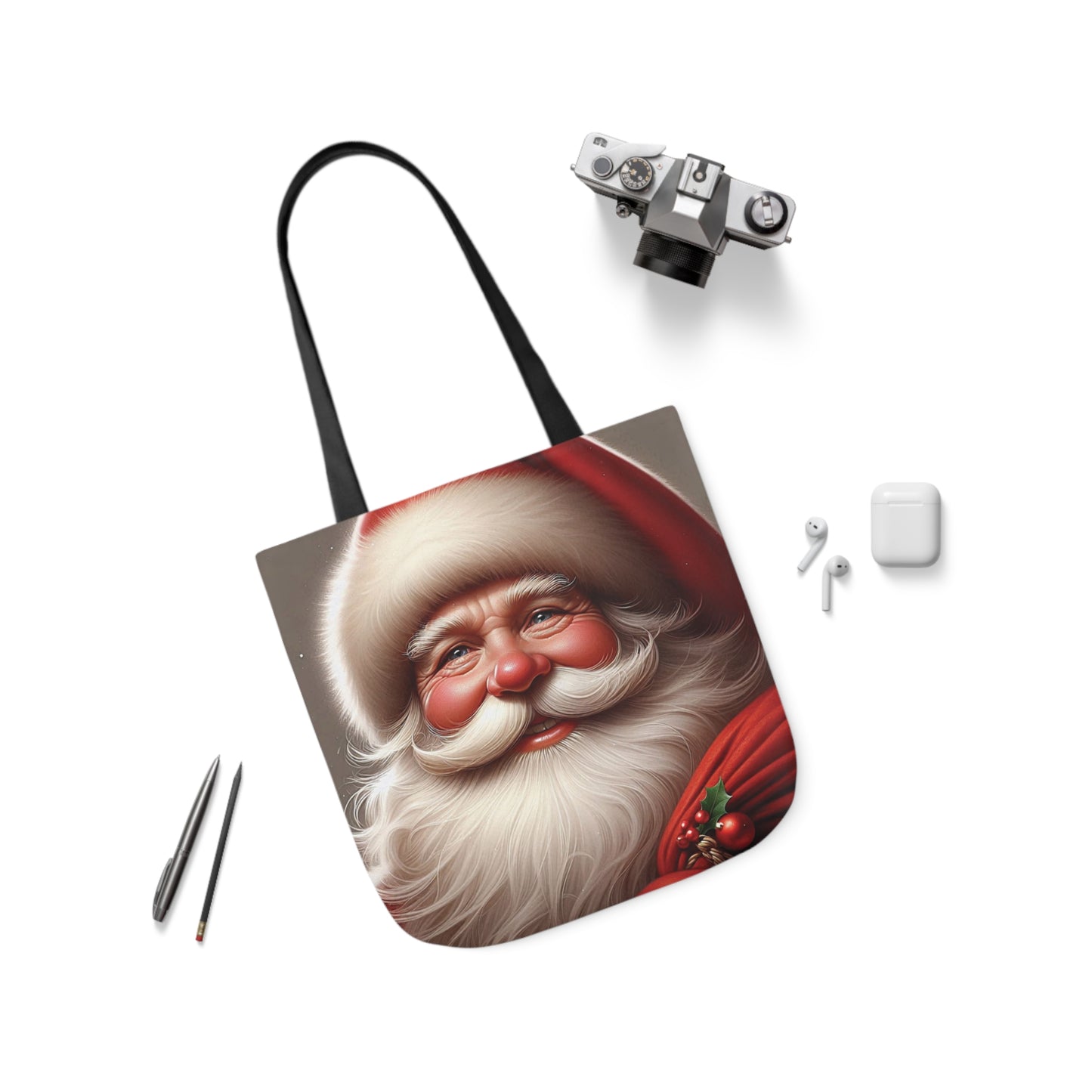 Happy Santa Claus Christmas Shoulder Tote Bag