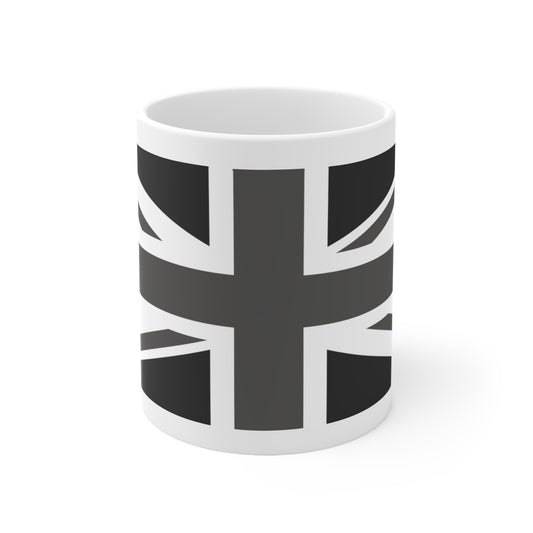 Union Jack Flag Negative Black And White Wrap Around Coffee Mug