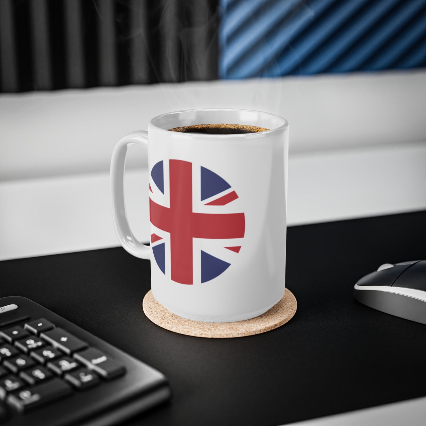 Union Jack Flag Round Circle Coffee Mug