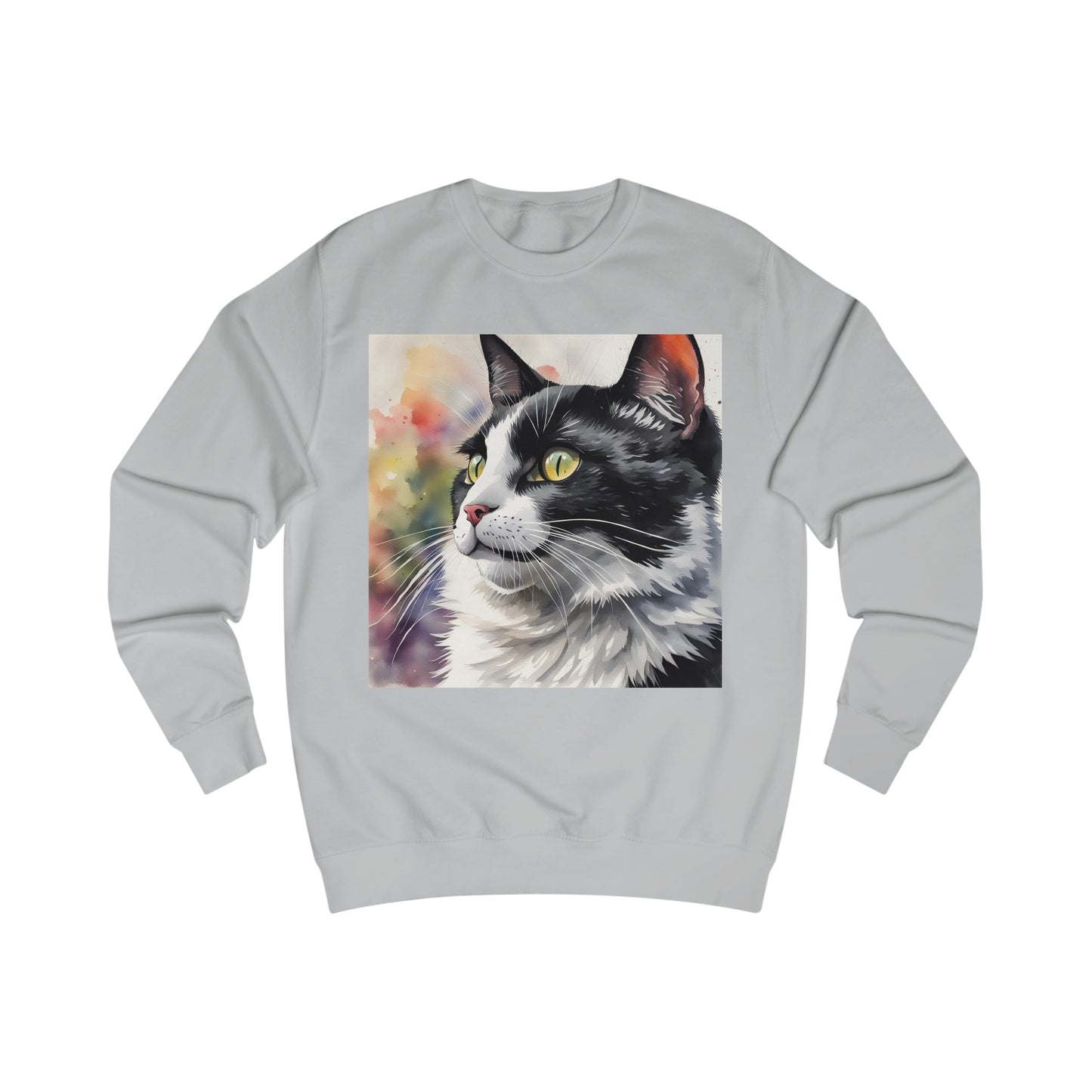 Black And White Cat Cute Watercolor Sweatshirt