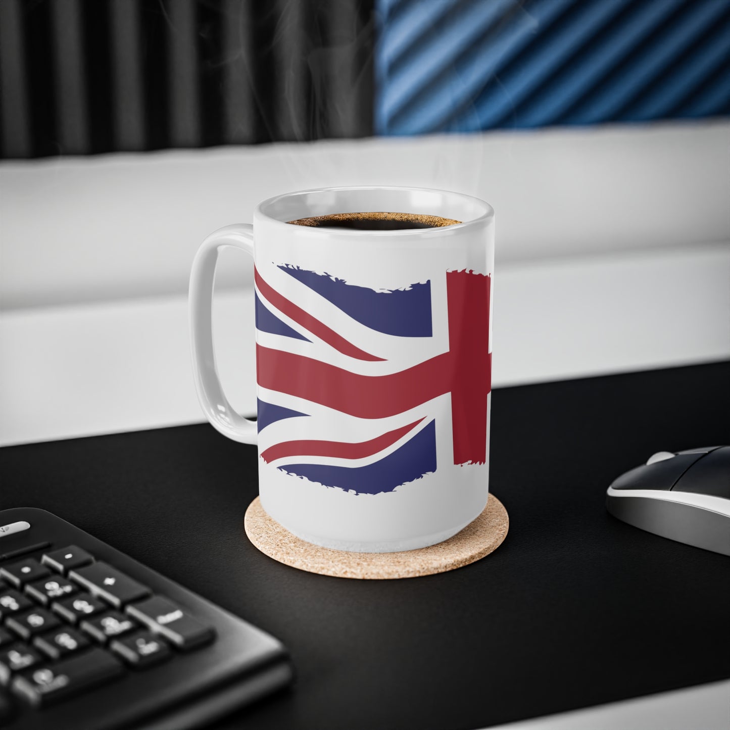 Union Jack Flag Grunge Wrap Around Coffee Mug