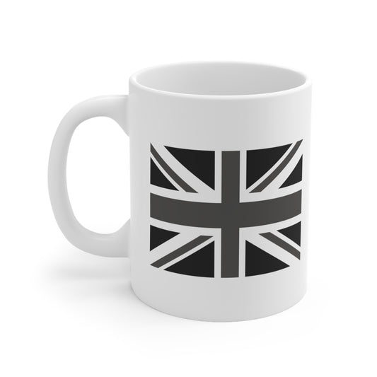 Union Jack Flag Negative Black And White Coffee Mug