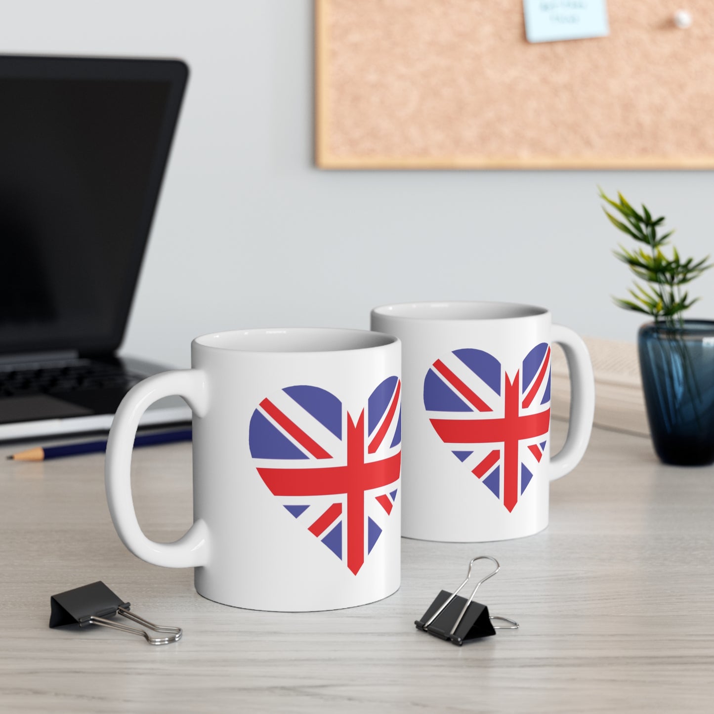 Union Jack Flag Heart Coffee Mug