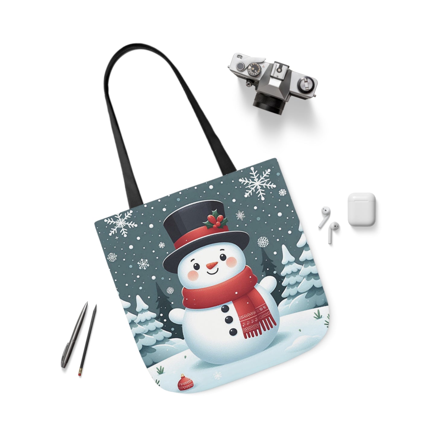 Christmas Snowman Winter Wonderland Shoulder Tote Bag