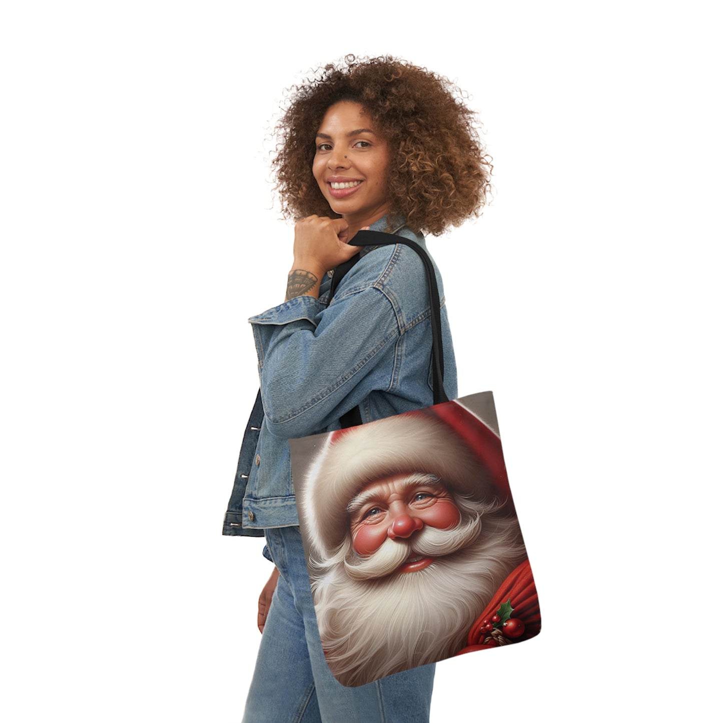 Happy Santa Claus Christmas Shoulder Tote Bag