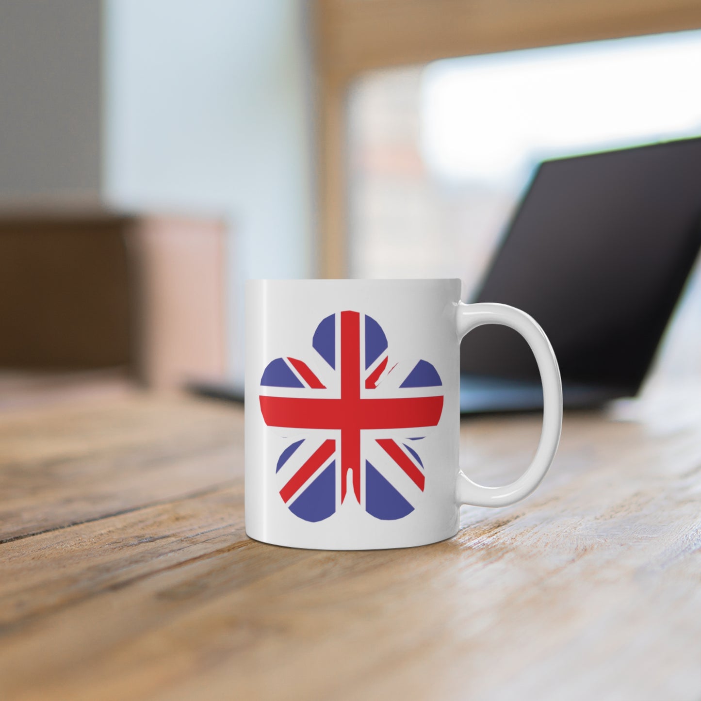 Union Jack Flag Flower Coffee Mug