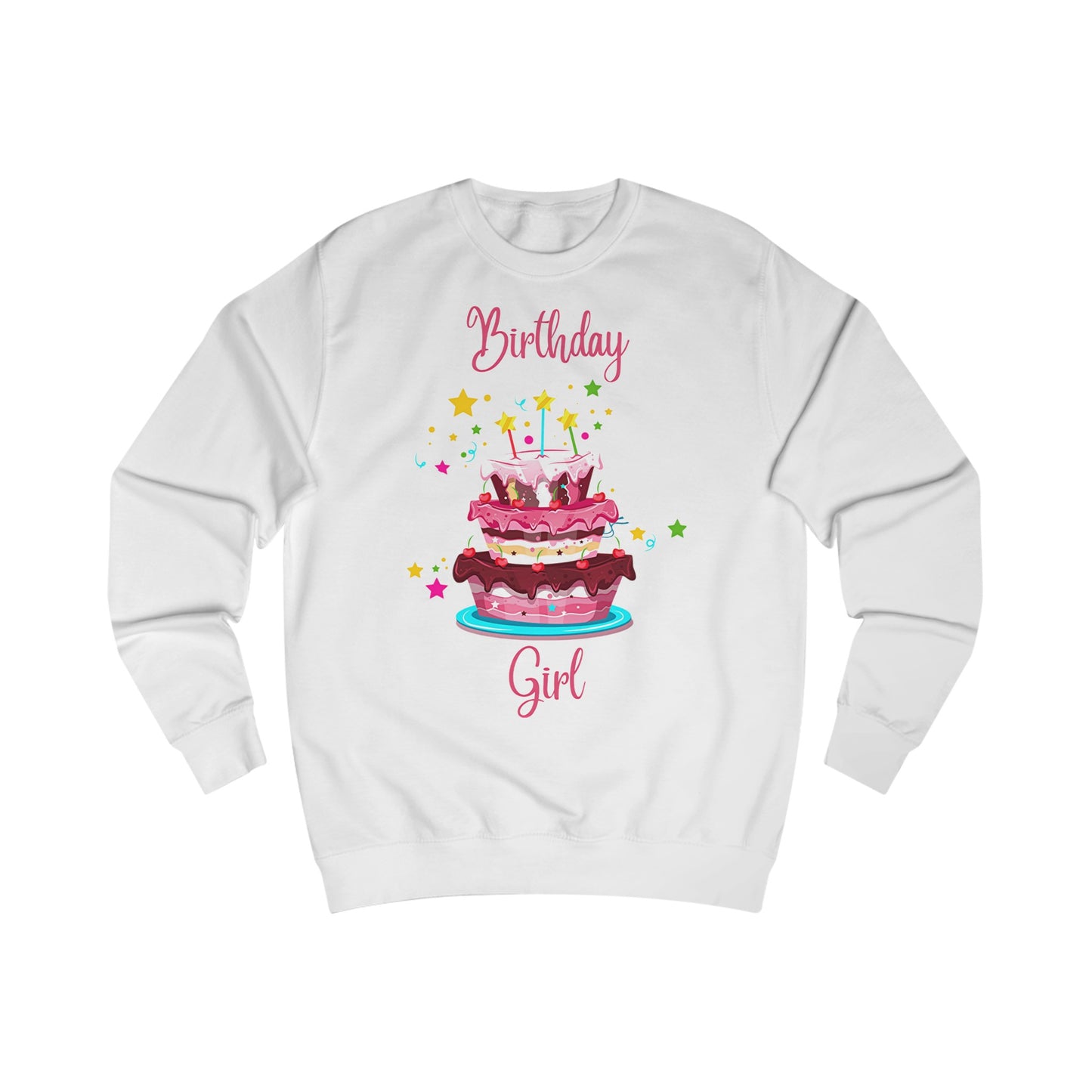 Birthday Girl Star Birthday Cake Sweatshirt