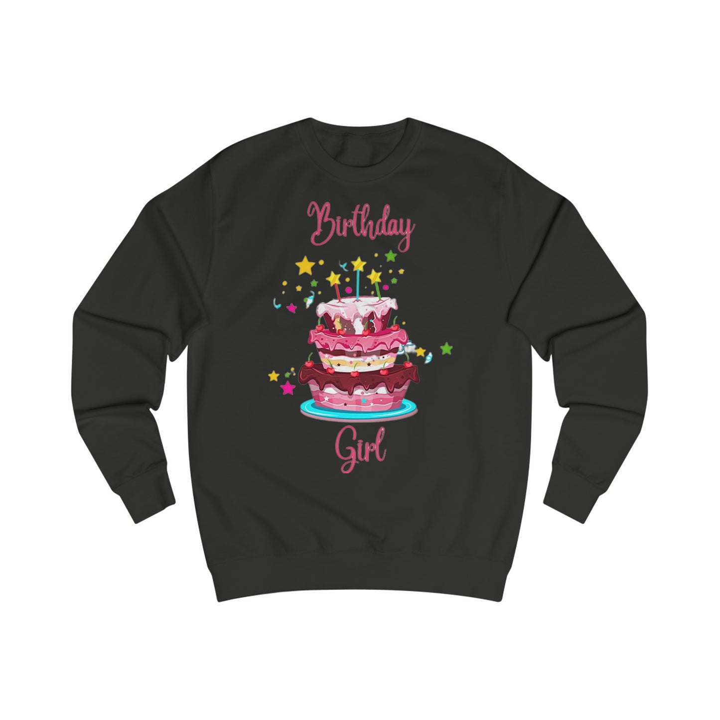 Birthday Girl Star Birthday Cake Sweatshirt