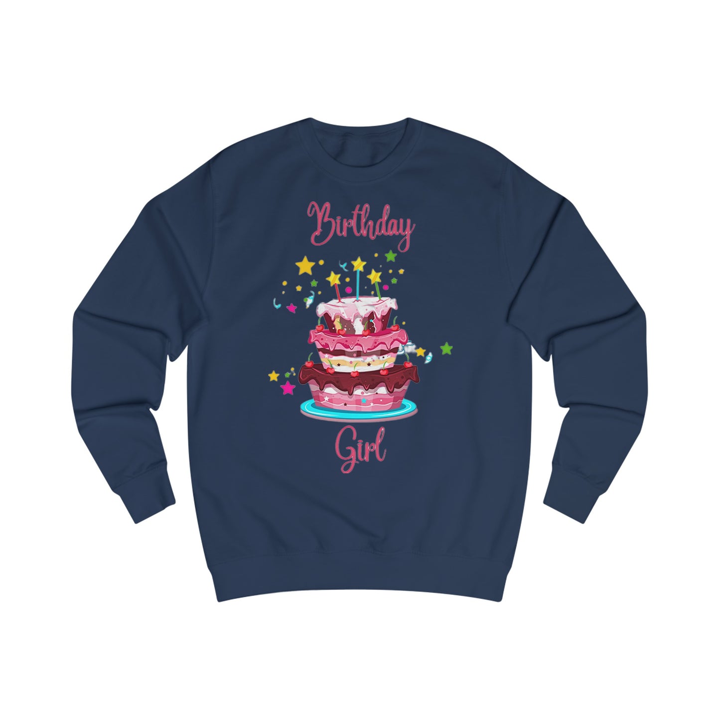 Birthday Girl Star Birthday Cake Sweatshirt