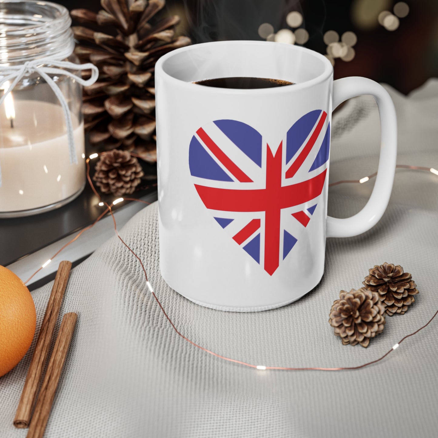 Union Jack Flag Heart Coffee Mug