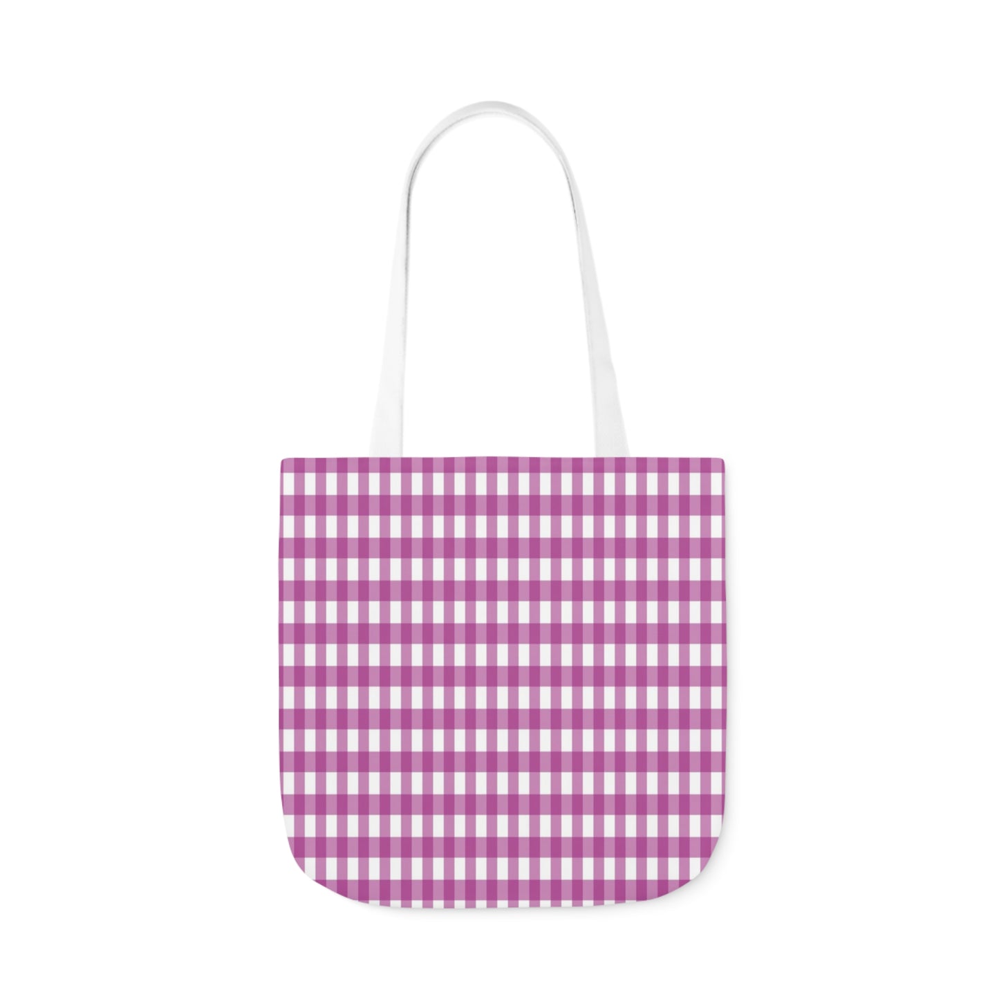 Purple Check Pattern Shoulder Tote Bag