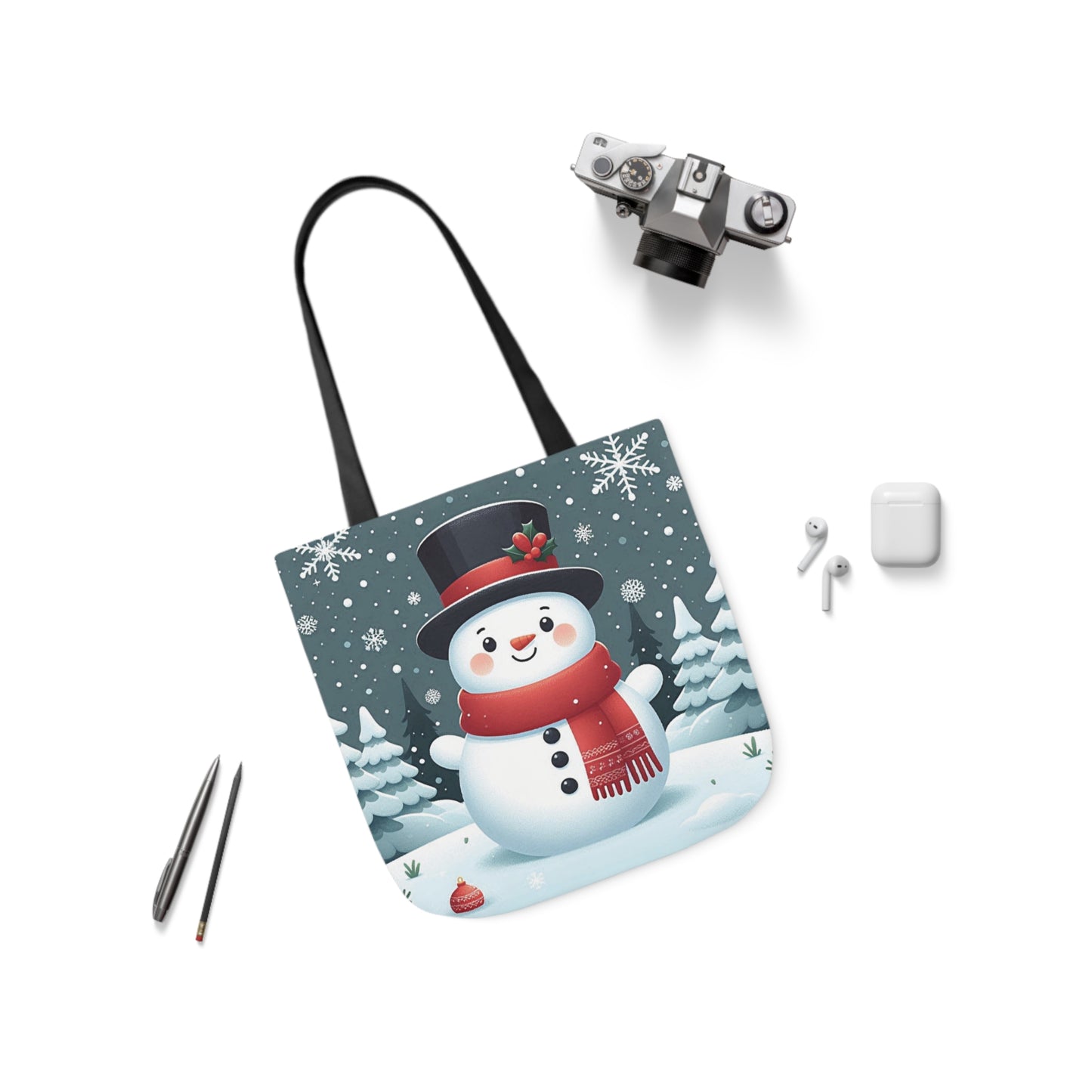 Christmas Snowman Winter Wonderland Shoulder Tote Bag