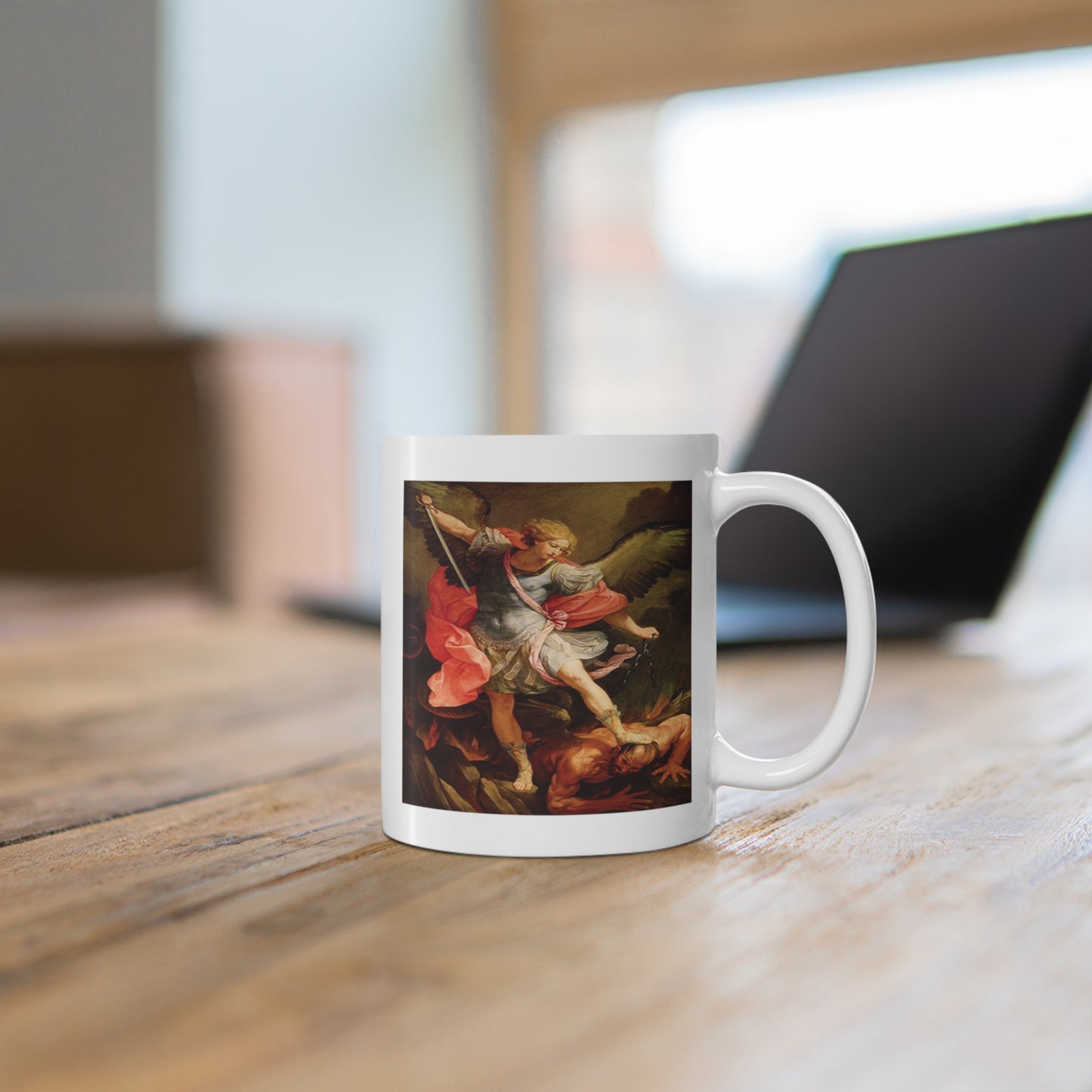 Archangel Michael Defeating Satan Coffee Mug