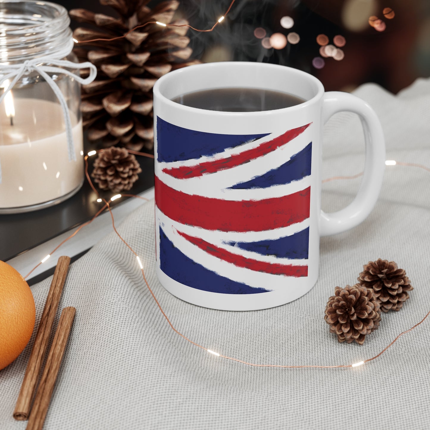 Union Jack Flag Chalk Wrap Around Coffee Mug