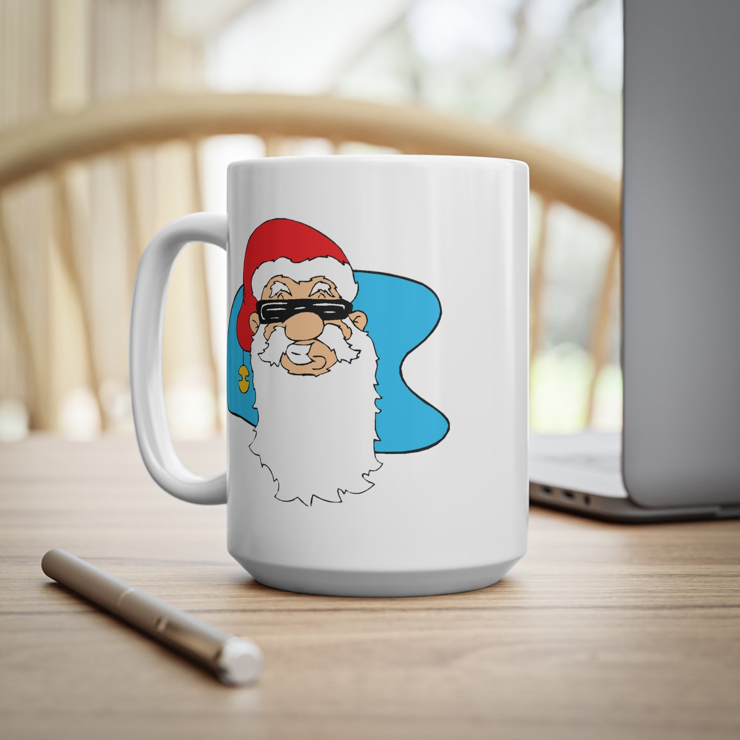 Cool Christmas Santa Claus In Sunglasses Coffee Mug