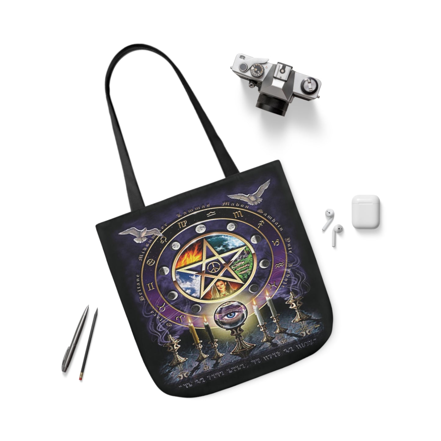 Witches Magical Altar Pentagram Shoulder Tote Bag