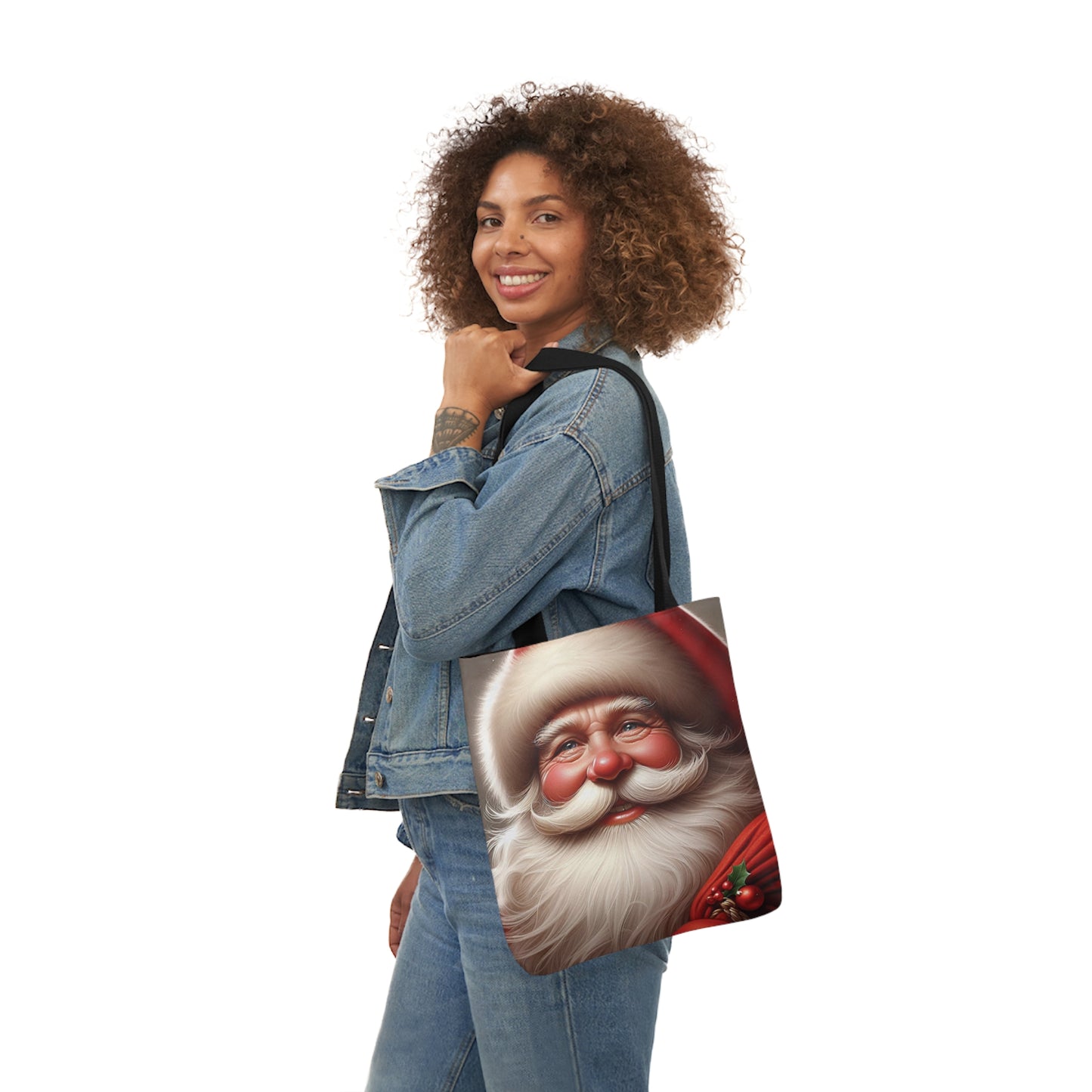 Happy Santa Claus Christmas Shoulder Tote Bag