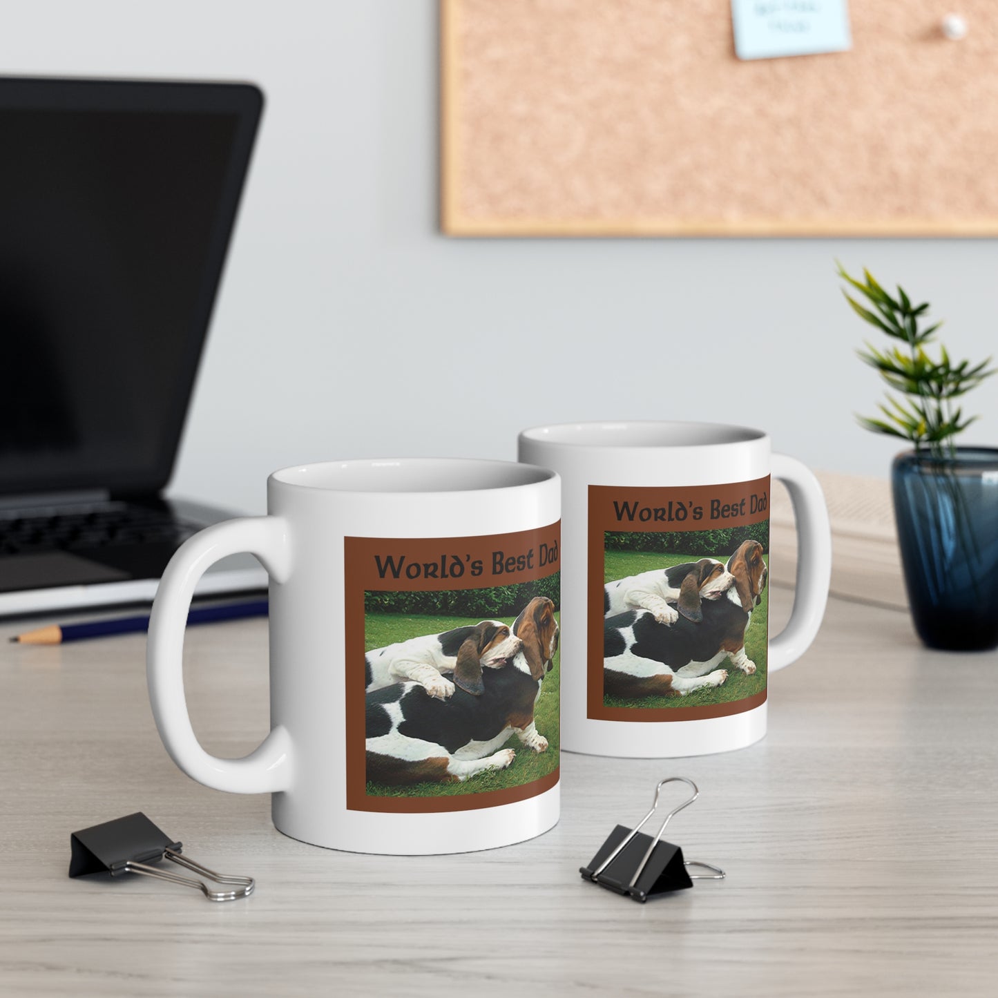 Father's Day Basset Hounds World's Best Dad Coffee Mug