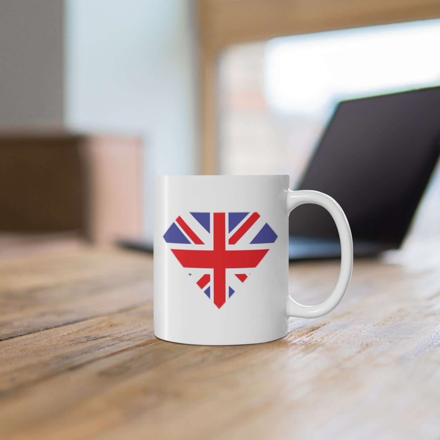 Union Jack Flag Diamond Gem Coffee Mug