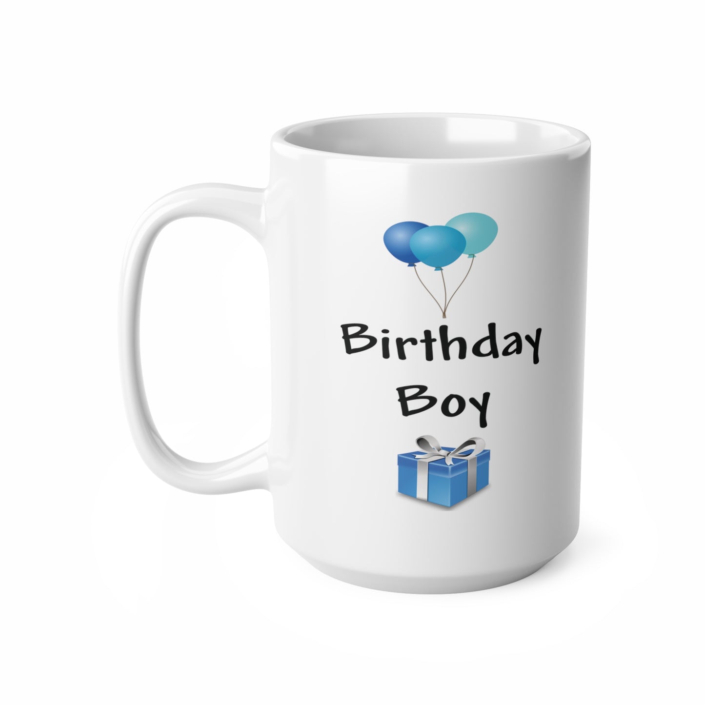 Birthday Boy Blue Balloons And Present Coffee Mug