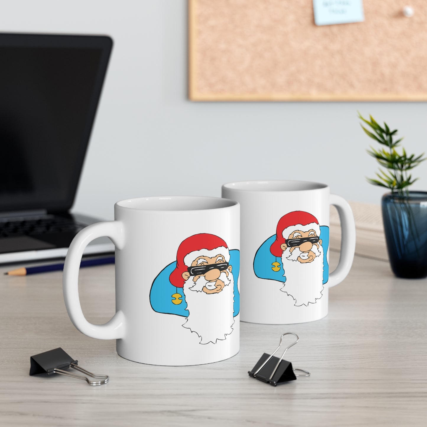 Cool Christmas Santa Claus In Sunglasses Coffee Mug