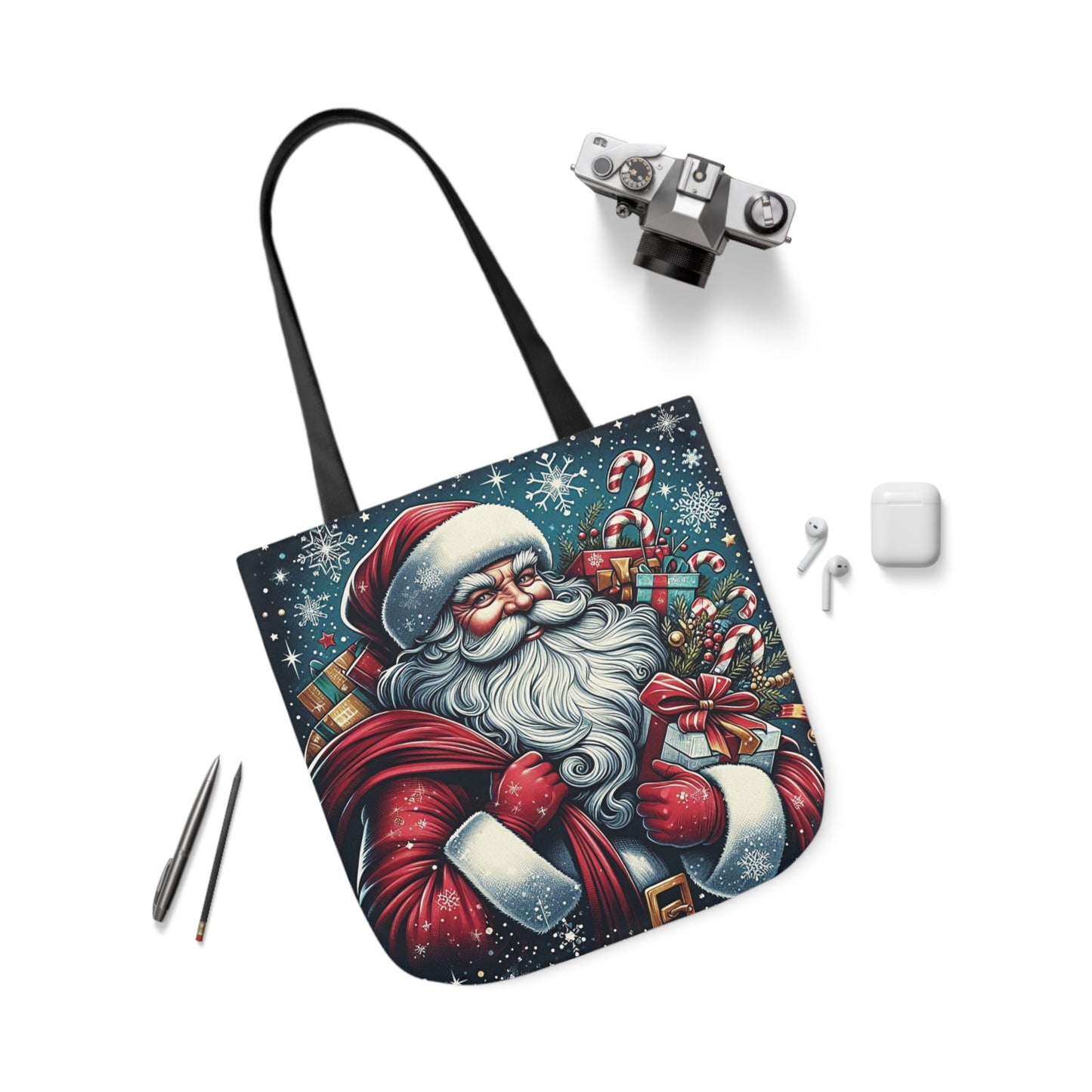 Gifting Santa Claus Night Before Christmas Shoulder Tote Bag