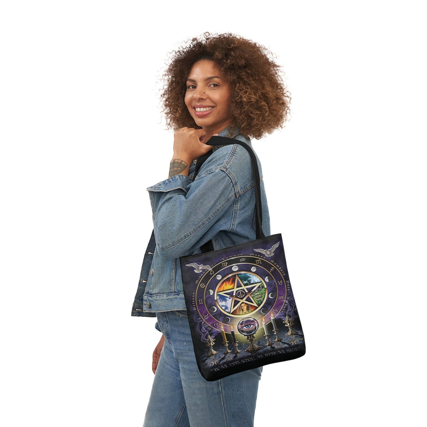 Witches Magical Altar Pentagram Shoulder Tote Bag